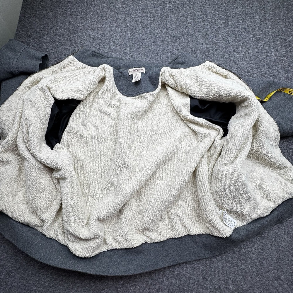 LL Bean Katahdin Iron‎ Works Mens Large Regular Sherpa Lined Grey Full Zip - Picture 14 of 16